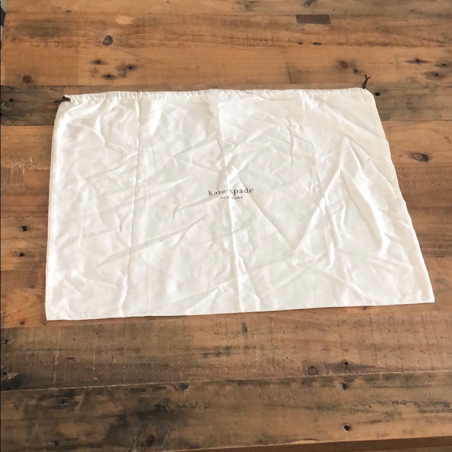 Kate Spade Large Dustbag Sleeper White Bag Brown Drawstring Purse Storage Duster